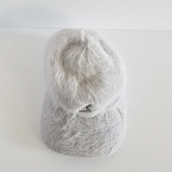 Y2K Grey Fluffy Kangol Stretch Space Cap, Size S/M Grey Angora Kangol Baseball - Picture 3 of 8
